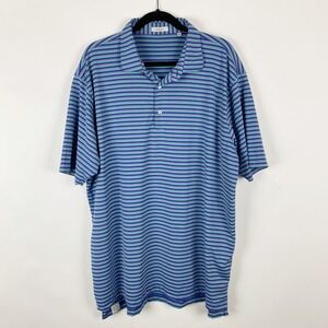 Oliver Ridley‎ Men's 2XL Blue Purple Green Stripe Polo Shirt Short Sleeve
